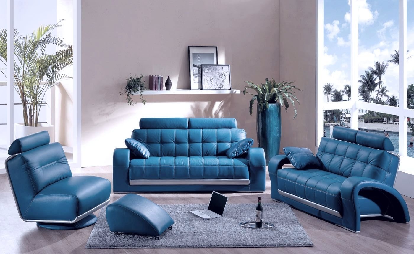 Sofás modernos azules