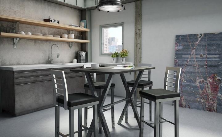 Cocina industrial con acero inoxidable