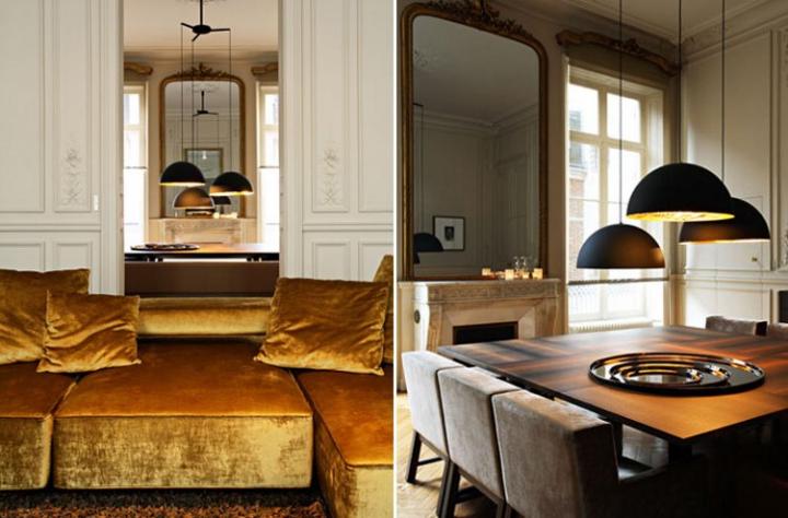 Decoraci&oacute;n con tonos dorados